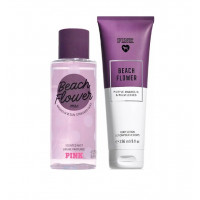 Парфумований набір Victoria's Secret спрей-міст з шимером і лосьйон для тіла PINK Beach Flower (250 мл та 236 мл)