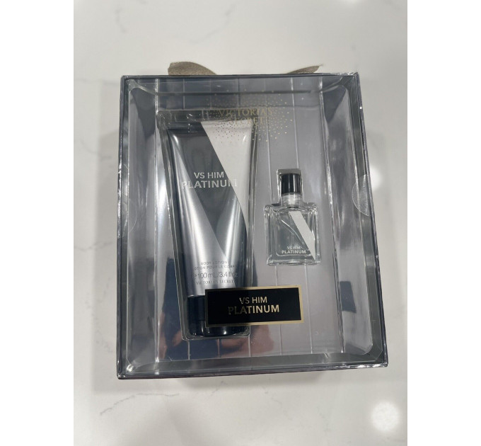 Подарунковий набір для чоловіків Victoria's Secret VS Him Platinum міні-парфум (7 мл) та лосьйон для тіла (100 мл)