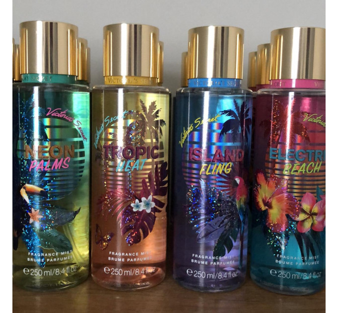 Набір парфумованих спреїв для тіла Victoria`s Secret Island Fling Tropic Heat Neon Palms Electric Beach (4х250 мл)