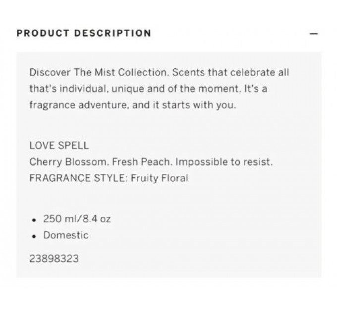 Парфумований набір Victoria's Secret із двох спреїв та двох лосьйонів для тіла Love Spell (250 мл та 236 мл)