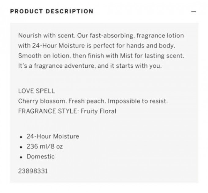 Парфумований набір Victoria's Secret із двох спреїв та двох лосьйонів для тіла Love Spell (250 мл та 236 мл)