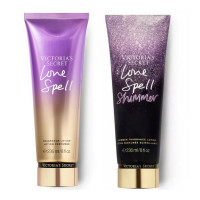 Парфюмированный набор Victoria's Secret два лосьона для тела Love Spell с шиммером и без (2х236 мл)