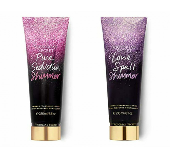 Парфумований набір Victoria's Secret два лосьйони для тіла Love Spell і Pure Seduction з шиммером (2х236 мл)