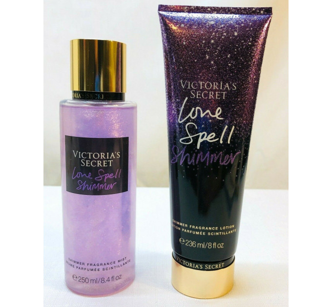 Набір парфумований Victoria`s Secret Love Spell Shimmer Fragrance Mist and Lotion спрей та лосьйон для тіла (2 предмети)