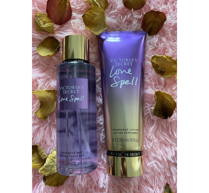 Набор парфюмированный Victoria`s Secret Love Spell Fragrance Mist & Body Lotion спрей и лосьон для тела (2 предмета)