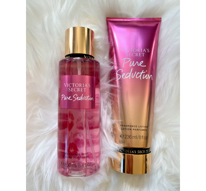 Парфумований набір Victoria's Secret із 4х спреїв та 4х лосьйонів для тіла Pure Seduction Love Spell Velvet Petals Bare Vanilla (4х250 мл и 4х236 мл)