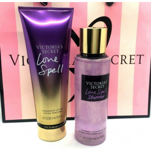 Парфюмированный набор Victoria's Secret спрей с шиммером и лосьон для тела Love Spell Fragrance Shimmer Mist & Fragrance Lotion (250 мл и 236 мл)
