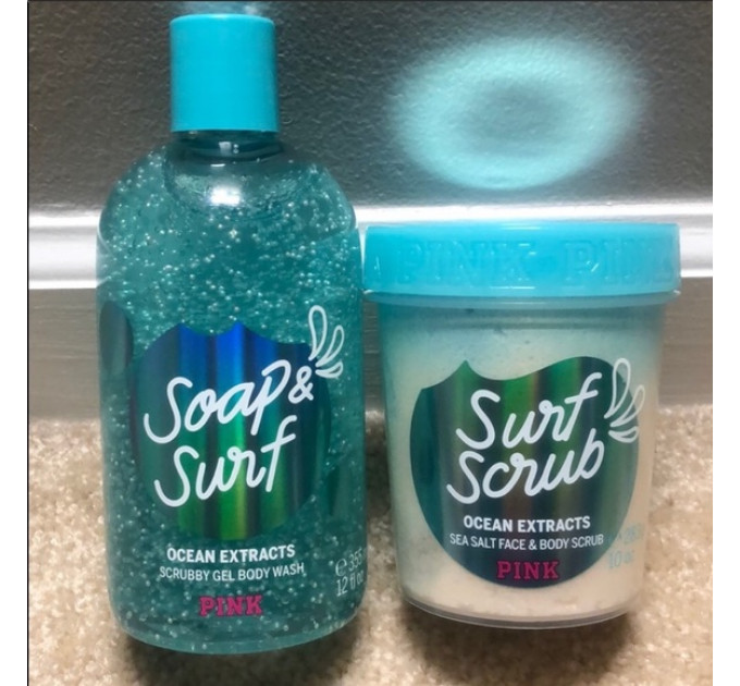 Набор Victoria`s Secret PINK Ocean Extracts (гель-скраб Soap & Surf  355 мл и скраб для лица и тела Surf Scrub 283 гр)