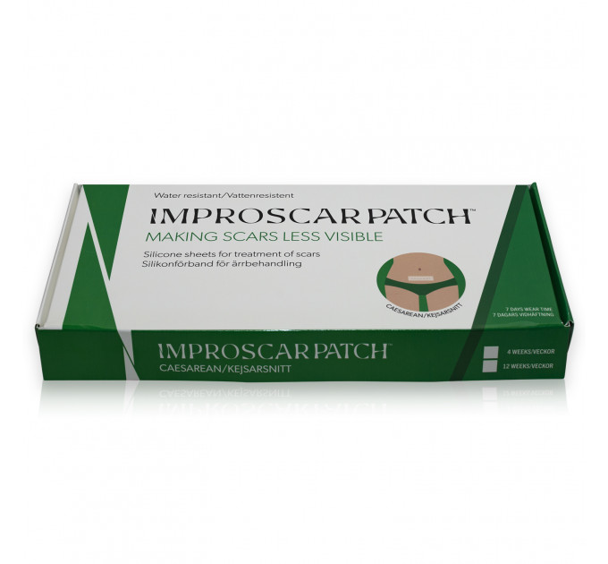 Водостійкий силіконовий пластир від шрамів після кесаревого розтину Improscar Patch (4x Improscar Patch 200x30 мм на 4 тижні)