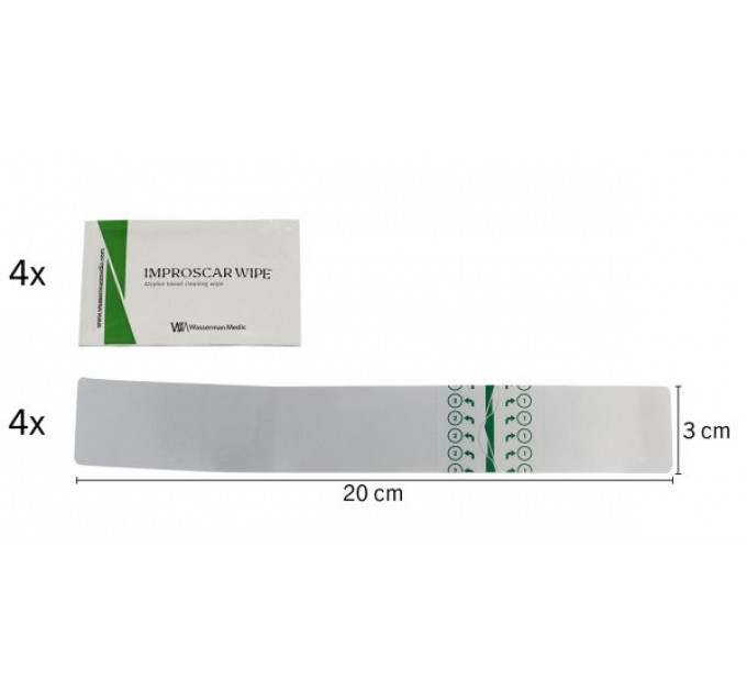 Водостойкий силиконовый пластырь от шрамов после кесарева сечения Improscar Patch (4x Improscar Patch 200x30 мм на 4 недели)