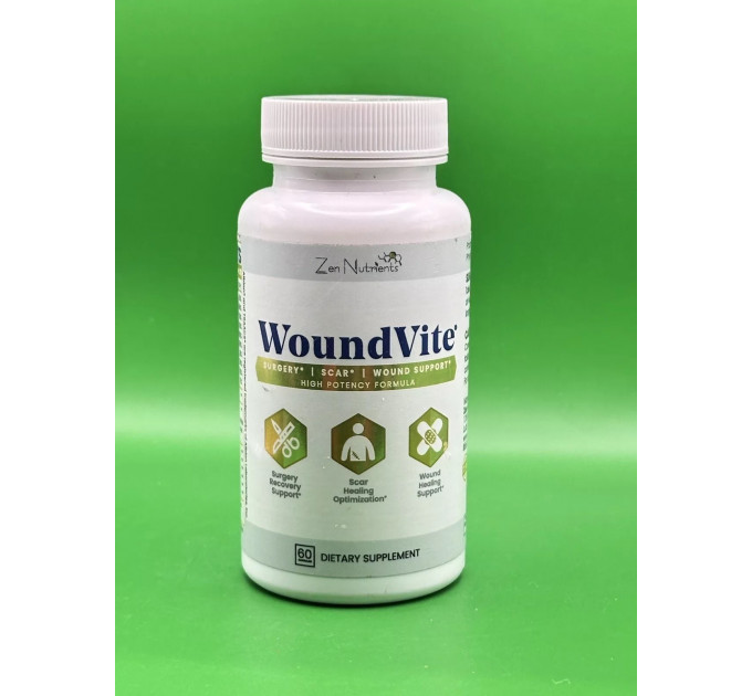Вітаміни від шрамів для загоєння ран Zen Nutrients WoundVite (60 капсул) Made in USA