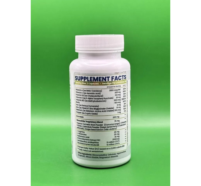 Вітаміни від шрамів для загоєння ран Zen Nutrients WoundVite (60 капсул) Made in USA