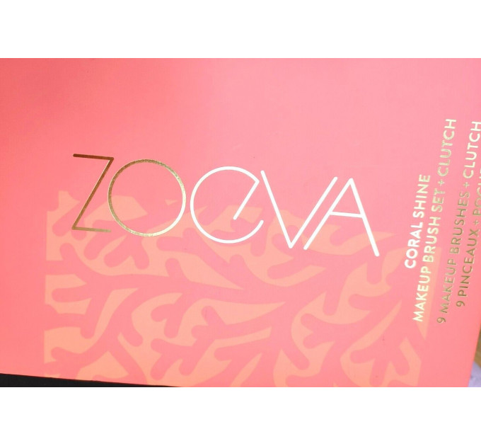 Набір пензлів ZOEVA Coral Shine (9 пензлів та косметичка)