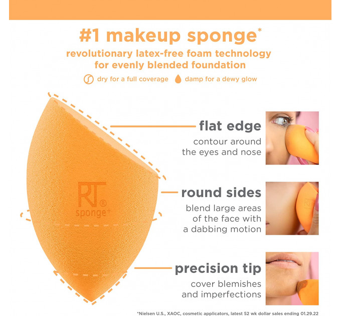 Набор спонжей для макияжа Real Techniques (Реал Техникс) Miracle Complexion Sponge (4 шт)