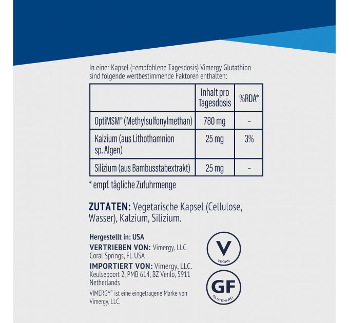 Витаминно-минеральный комплекс для суставов и костей Vimergy MSM с кальцием и кремнием 120 порций