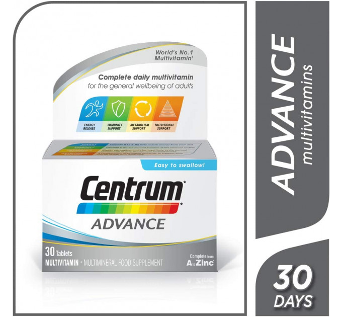 Мультивитаминный комплекс Centrum Advance Multivitamins and Minerals для женщин и мужчин (30 шт)