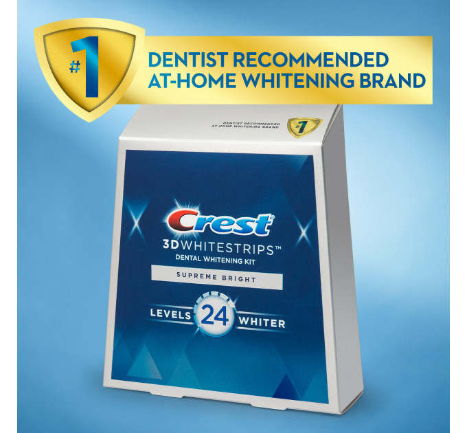Набір для відбілювання зубів Crest 3D WhiteStrips Supreme Bright 24 Levels Whiter Teeth Whitening, 21 процедура відбілюючі смужки