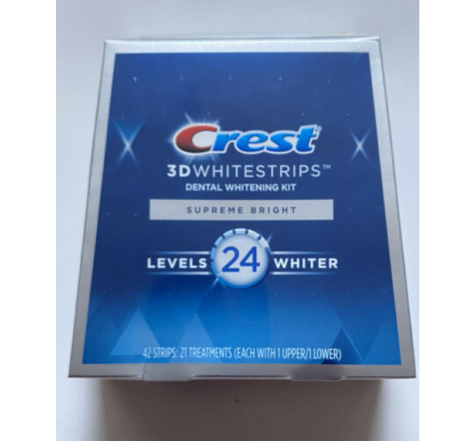 Набор для отбеливания зубов Crest 3D WhiteStrips Supreme Bright 24 Levels Whiter Teeth Whitening, 42 полоски отбеливающие полоски 