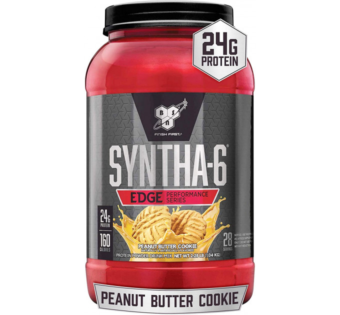 BSN SYNTHA-6 Edge Protein Powder Drink Mix - Peanut Butter Cookie - Комплексный протеиновый коктейль со вкусом арахисового печенья, 1040 г 