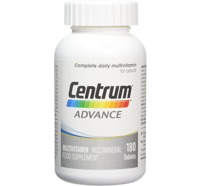 Мультивітаміни з мінералами для дорослих Centrum Advance Multivitamins and Minerals (180 табл)