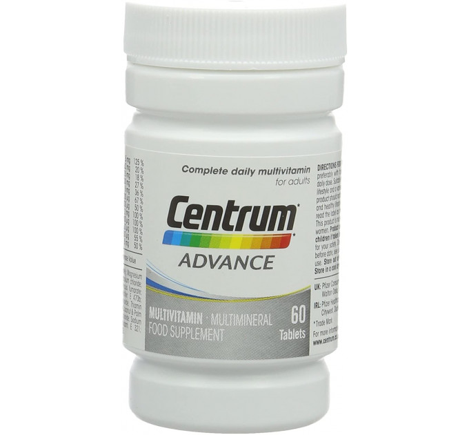 Мультивитамины с минералами для взрослых Centrum Advance Multivitamins & Minerals  (60 таб)
