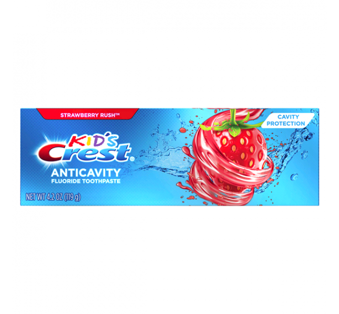 Детская зубная паста Crest Kids Anticavity Strawberry Rush Toothpaste клубничная