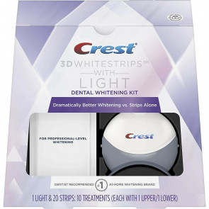Смужки для відбілювання зубів Crest 3d Whitestrips With Light зі світловою відбілюючою лампою 20 полосок на 10 процедур (без коробки)