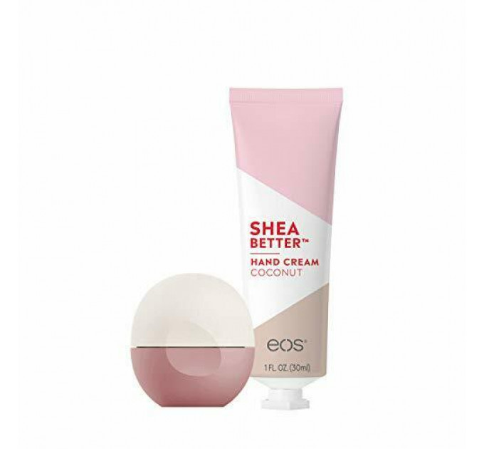 Набор бальзам для губ и крем для рук EOS Super Soft Shea Lip Balm Sphere & Shea Better Hand Cream Coconut (2 предмета)