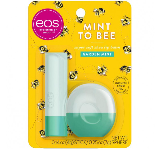 Набір бальзамів для губ EOS Lip Balm Garden Mint flavor Садова м'ята (2 предмети)