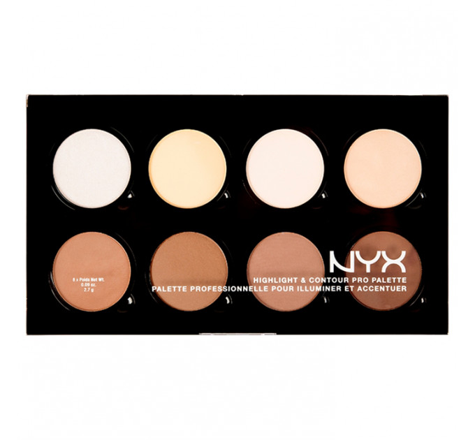 Палитра для контуринга лица NYX Cosmetics Highlight & Contour Pro Palette (8 оттенков)