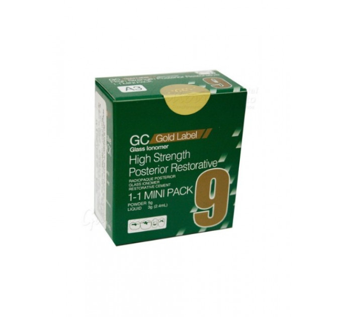 GC Fuji IX GP Gold Label 9 (ФУДЖИ 9) GP 15 г. (A3) + 6,4 мл. (уценка) стеклоиономерный цемент