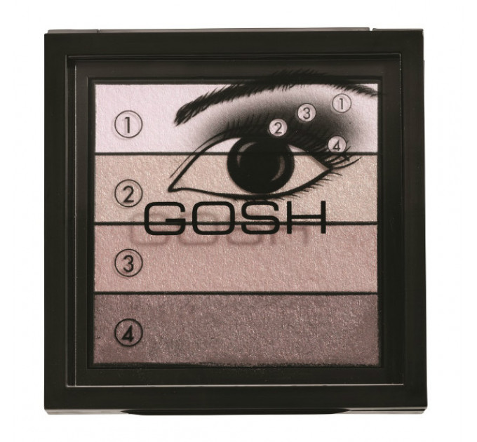 Тени для век 4-цветные GOSH Quatro Eye Shadow