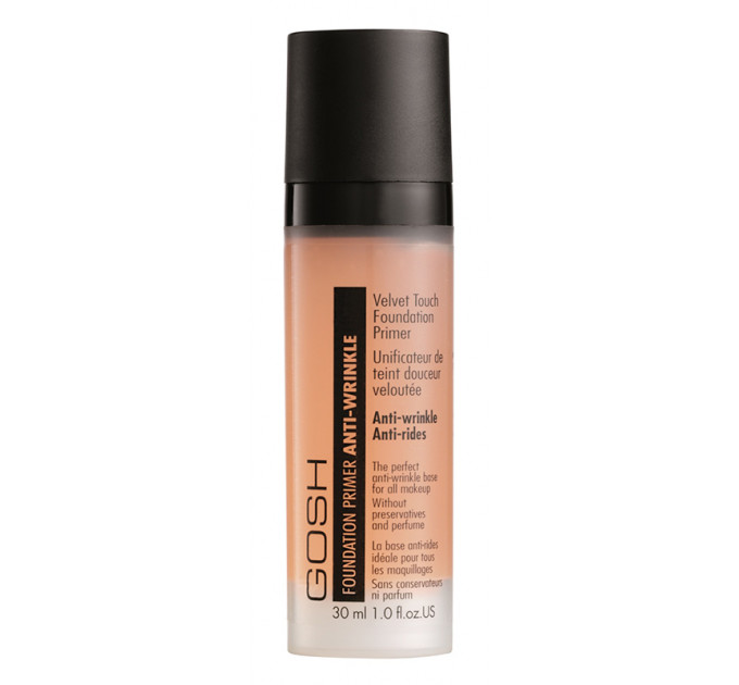 Основа для макияжа с антивозрасным эффектом GOSH Velvet Touch Foundation Primer Anti-Wrinkle Apricot