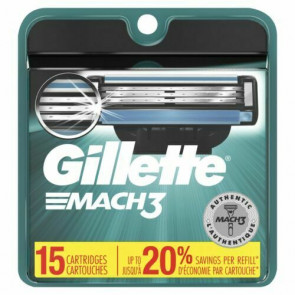 Змінні картриджі для гоління Gillette Mach3 чоловічі (15 шт картриджів)