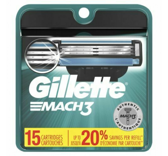 Сменные картриджи для бритья Gillette Mach3 мужские (15 шт картриджей)