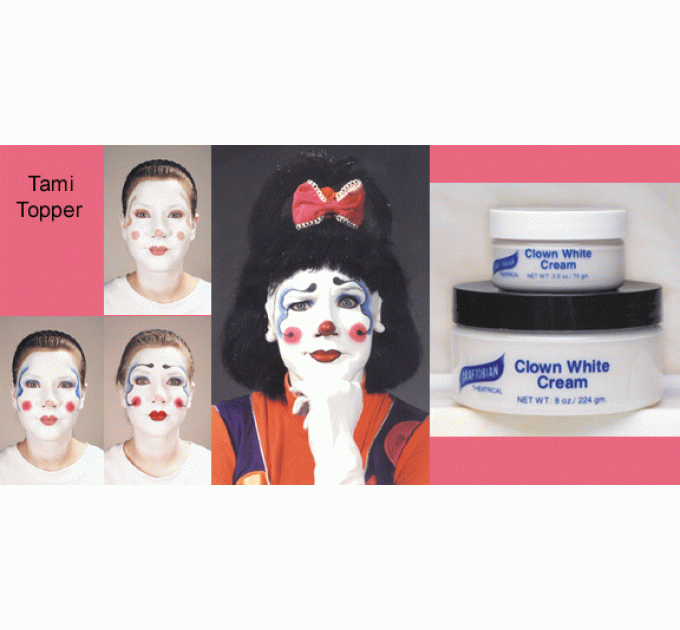 Graftobian Clown White Creme Theatrical Makeup крем-краска для лица Белый Клоун