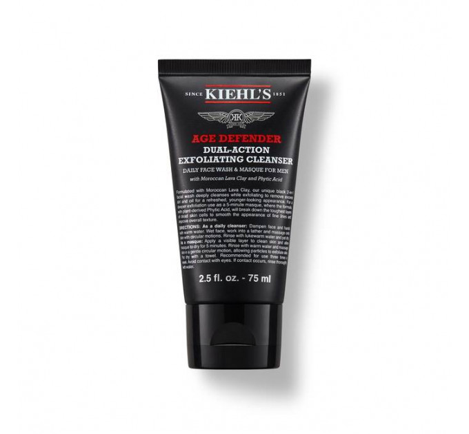 Мужское очищающее средство для лица Kiehl's Age Defender Dual-action Exfoliating Cleanser