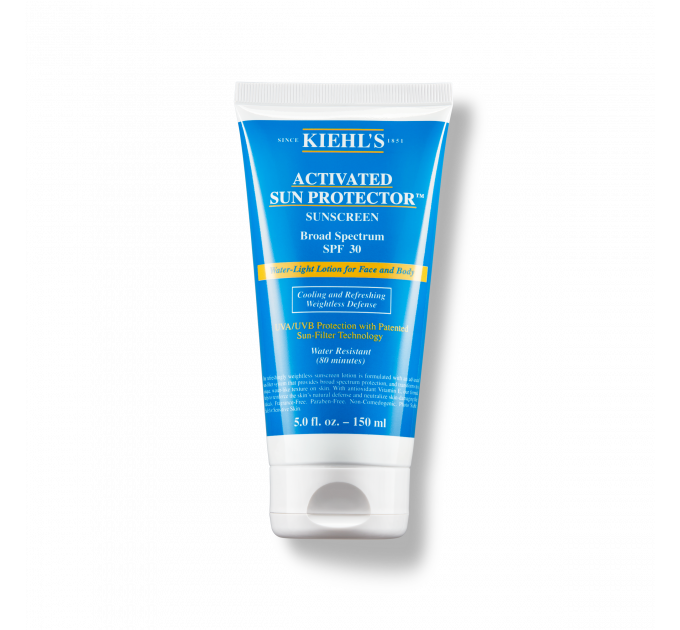 Kiehl's Activated Sun Protector Sunscreen Water Light Lotion For Face  & Body SPF 30 Сонцезахисний лосьйон для обличчя і тіла