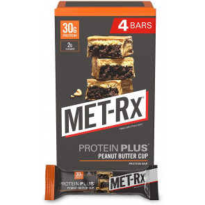 Протеиновый батончик MET-Rx Protein Plus Peanut Butter Cup, Чашка арахисового масла с витаминами, без глютена, 4 батончика по 85 г каждый 