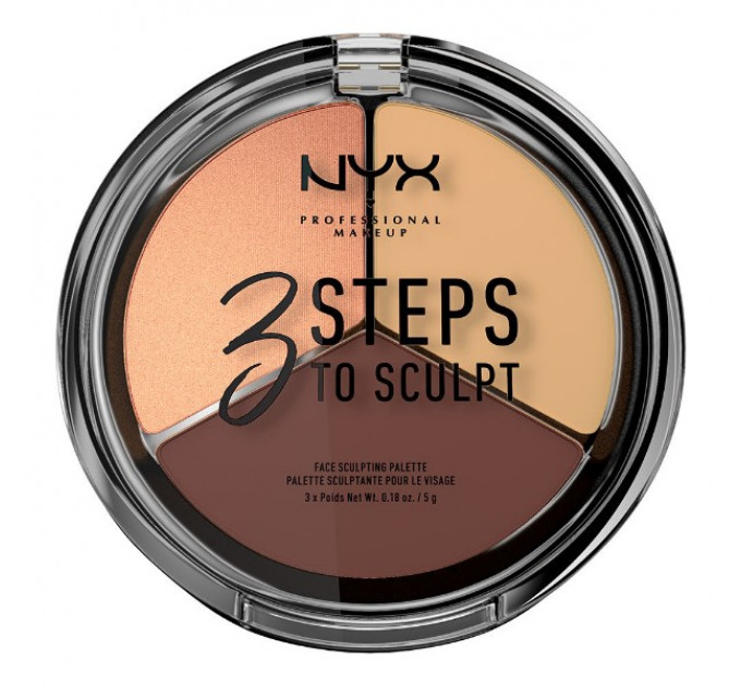 Палетка для контурирования NYX Cosmetics 3 Steps to Sculpt Face Sculpting Palette (5 г)