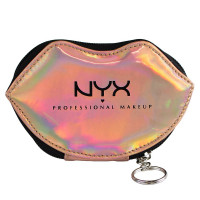 Косметичка NYX Cosmetics Rose Gold Lips Vinyl Shiny Makeup Small Bag на молнии