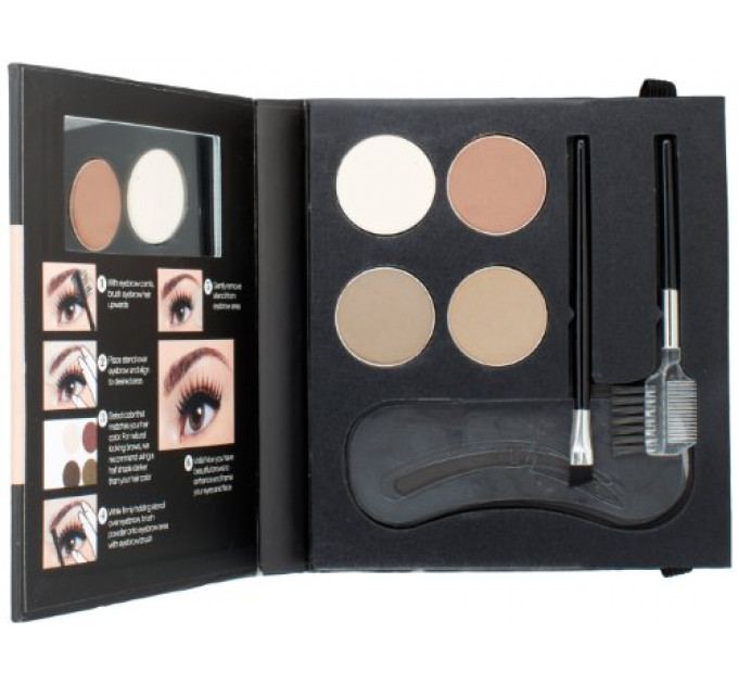 Набор теней для бровей с трафаретом NYX Cosmetics Eyebrow Kit with Stencil (4 оттенка)