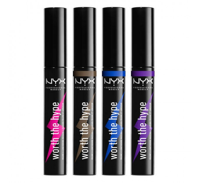 Кольорова туш для вій NYX Cosmetics Worth the Hype Volumizing & Lengthening Mascara (7 мл та 5.25 мл)