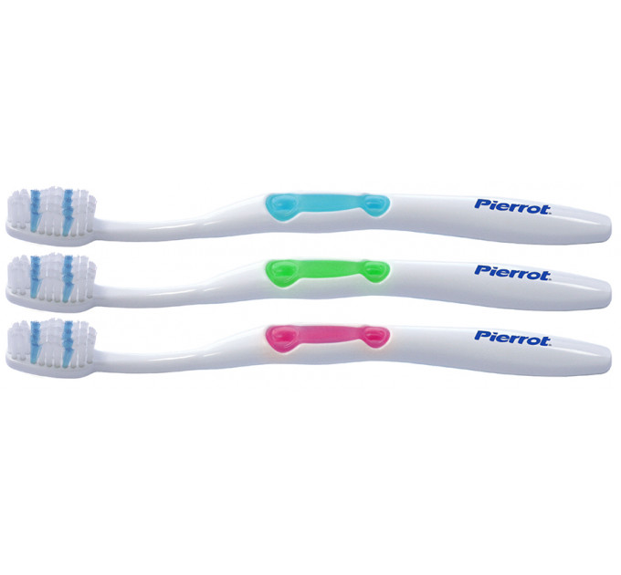 FUSHIMA Pierrot Colours 2+1 Toothbrushes зубные щетки Колорс экономичная упаковка