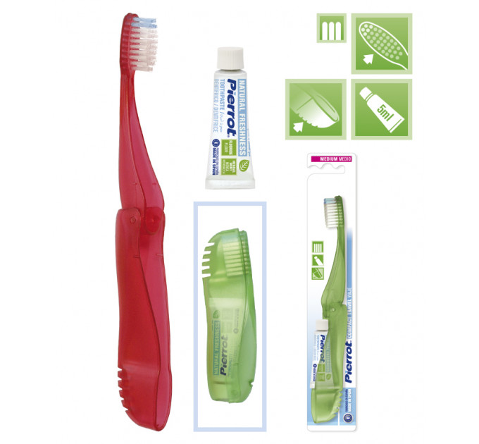 Зубная щётка для путешествий складная Revolution FUSHIMA Pierrot Compact Adult Toothbrushes