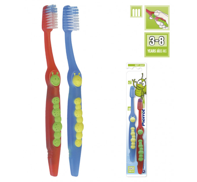 FUSHIMA Pierrot Gusy (x2) Toothbrushes for Children комплект зубных щёток для детей Гусеница