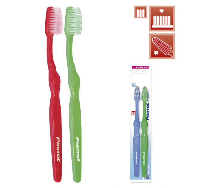 FUSHIMA Pierrot Eco (x2) Adult Toothbrushes комплект зубных щёток Эко