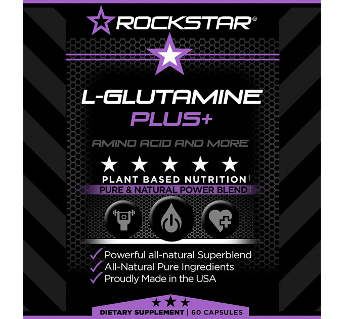 Комплекс аминокислот послетренировочный L-Glutamine Muscle Superblend by Rockstar, 60 капсул