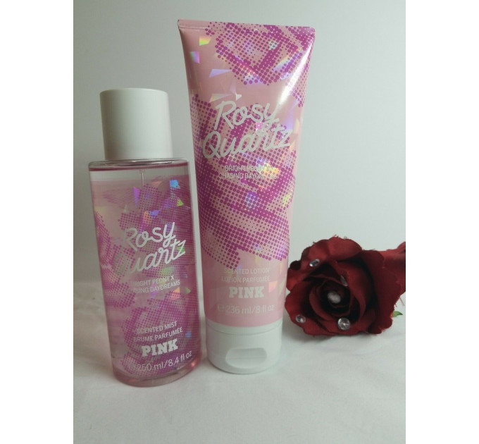 Набір парфюмований спрей і лосьйон для тіла Victoria`s Secret PINK Rosy Quartz Body Mist & Scented Body Lotion Set
