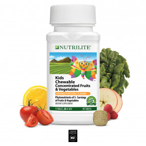Детские жевательные таблетки Amway Nutrilite™ Kids Chewable Concentrated Fruits and Vegetables 60 таблеток 